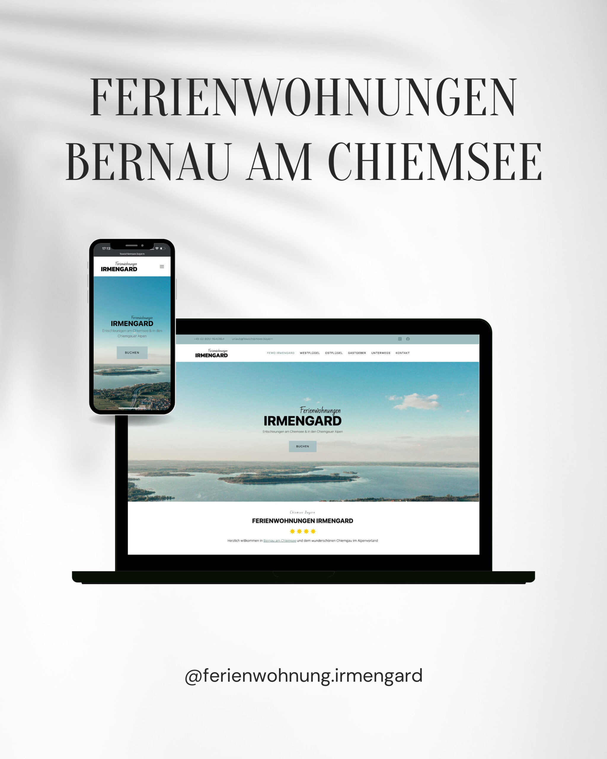 Profitables Webdesign für Ferienwohnung "Irmengard" am Chiemsee - Kundenreferenz von Pronaturdesign