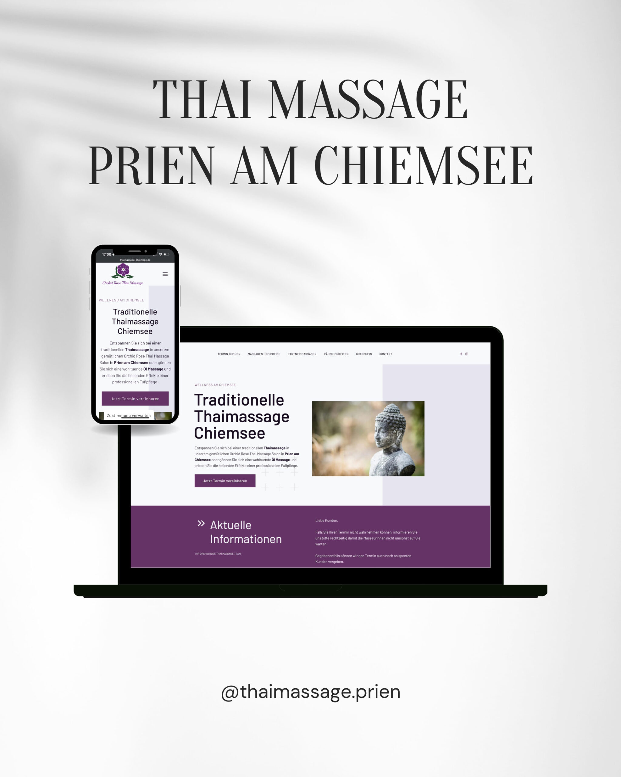 Kunden-Website für Thaimassage in Prien am Chiemsee - Professionelles Webdesign von Pronaturdesign